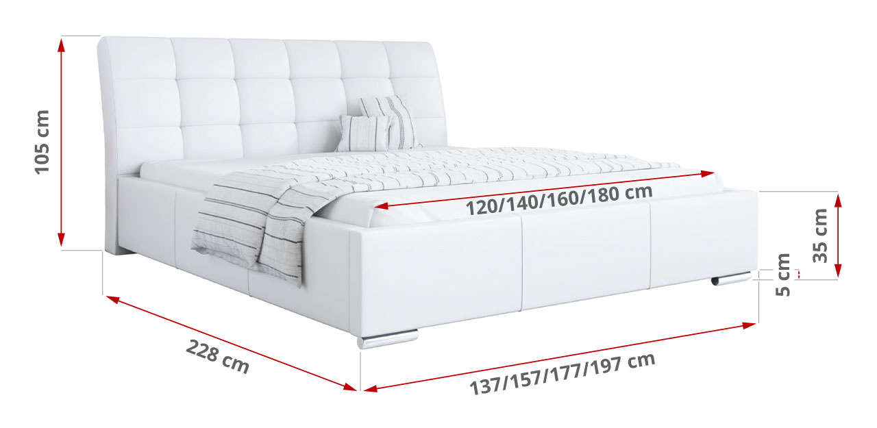 Łóżko tapicerowane MADRYT SLIM 120x200 z pojemnikiem (Łóżka do sypialni /  Sypialnia) • JustMeble