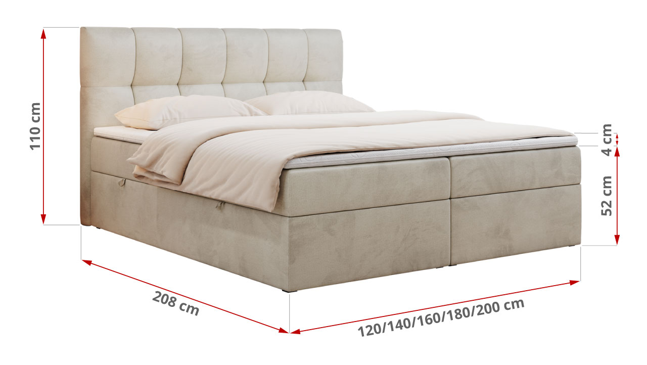 wymiary łóżka Carmen