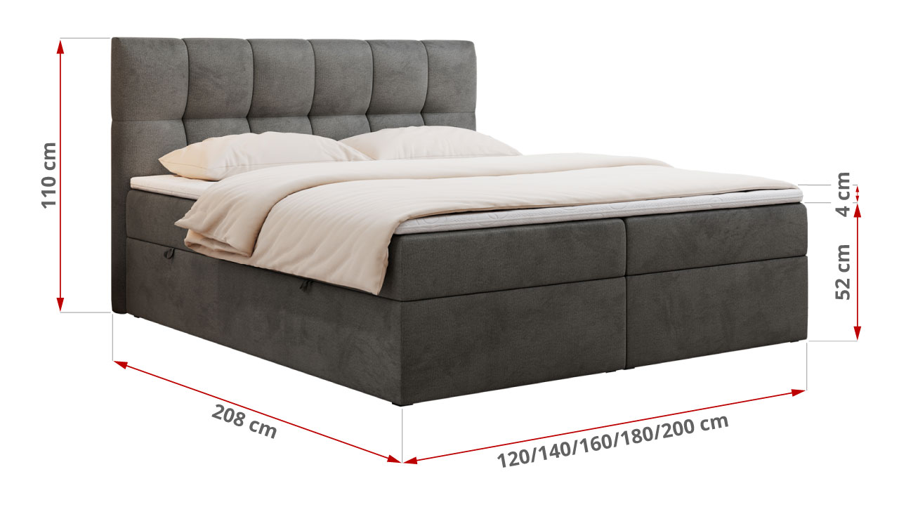 wymiary łóżka Carmen