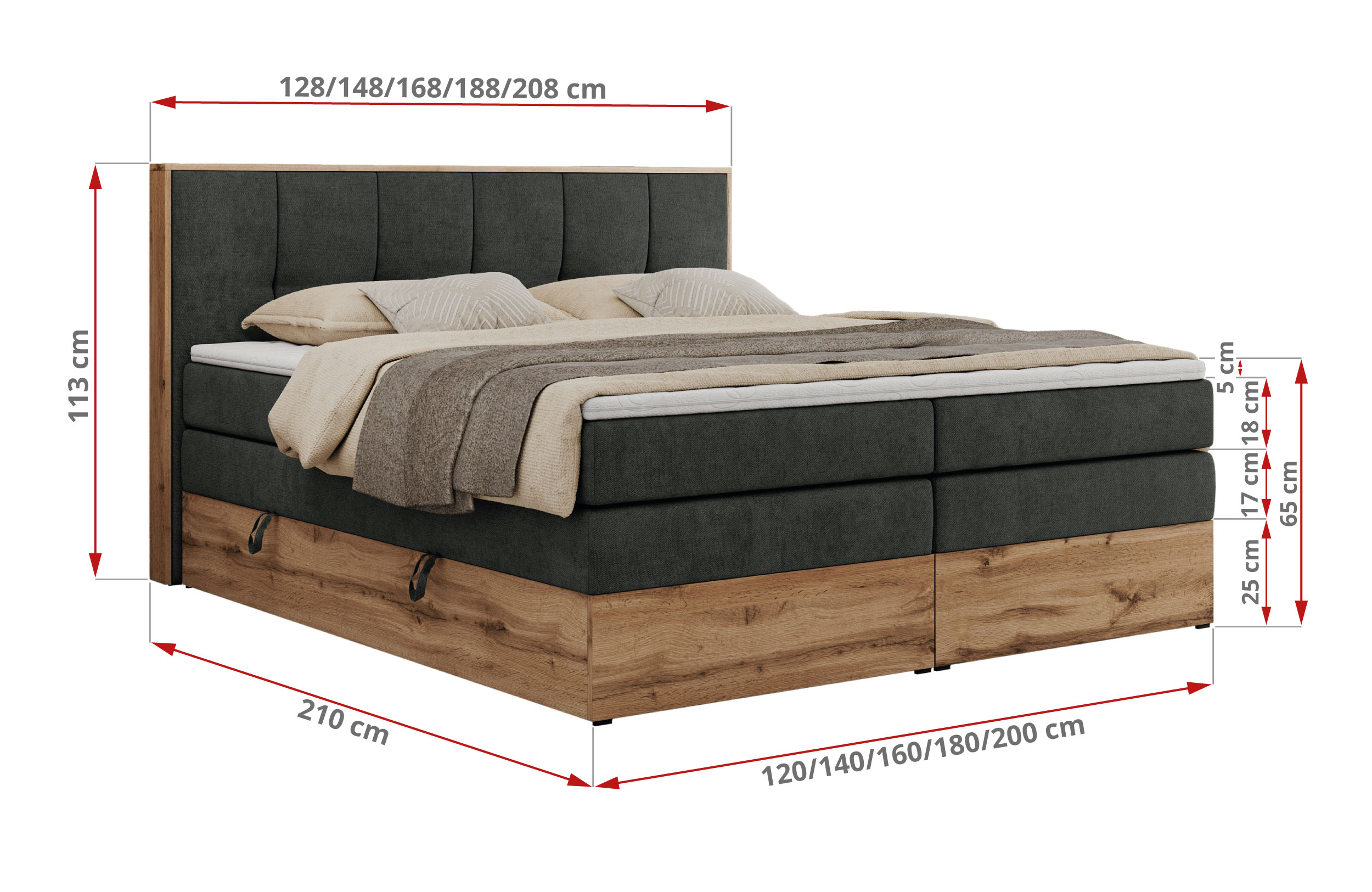 wymiary łóżka Amore king