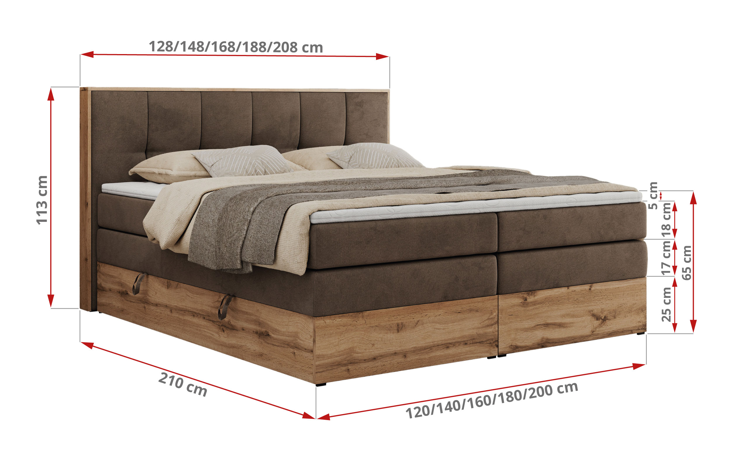 wymiary łóżka Amore king