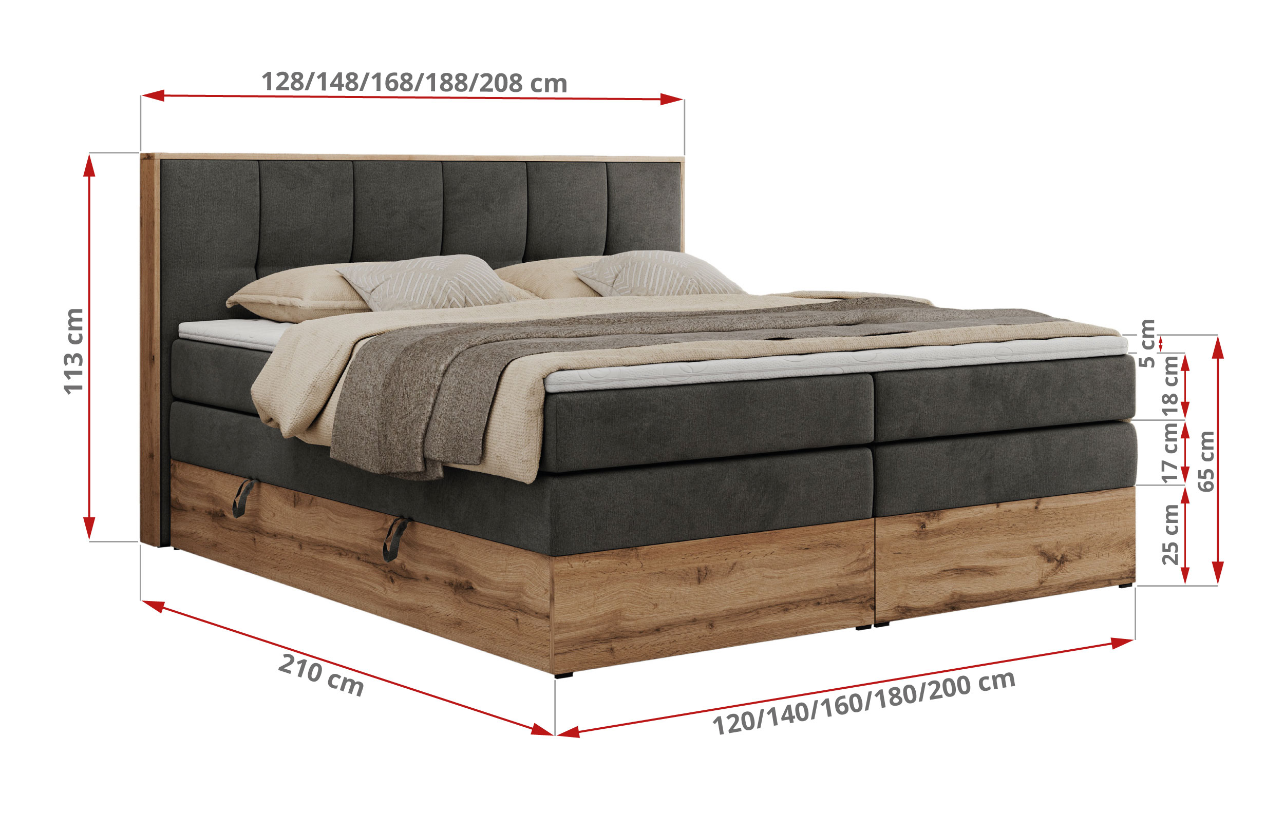 wymiary łóżka Amore king