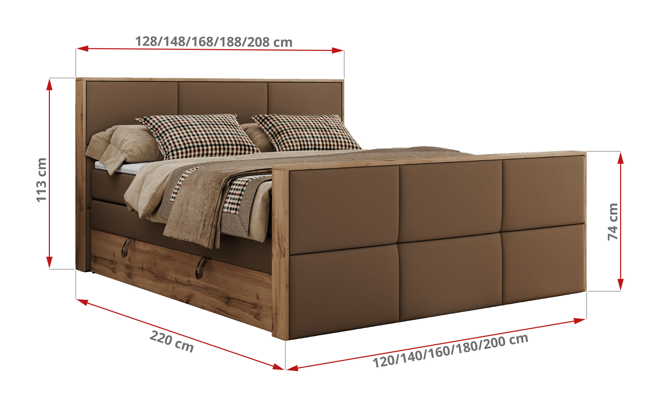 wymiary łóżka Amore king