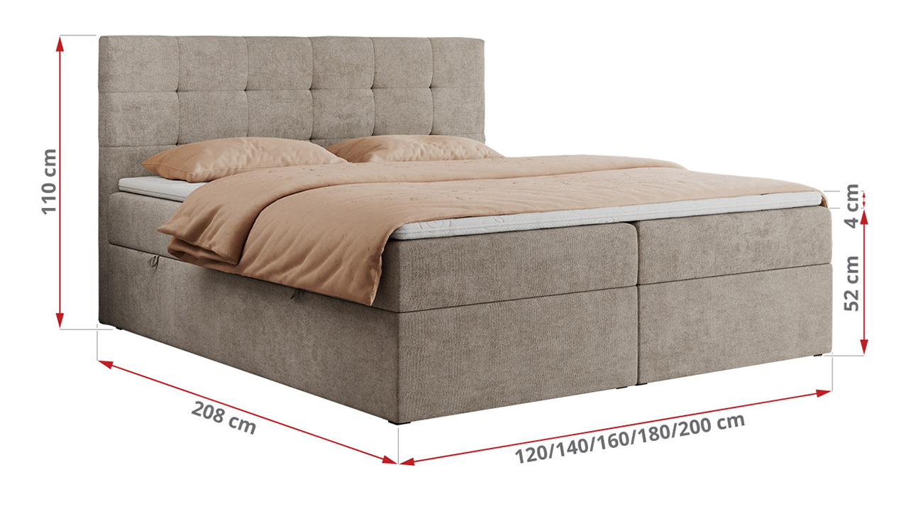 wymiary łóżka CENTO