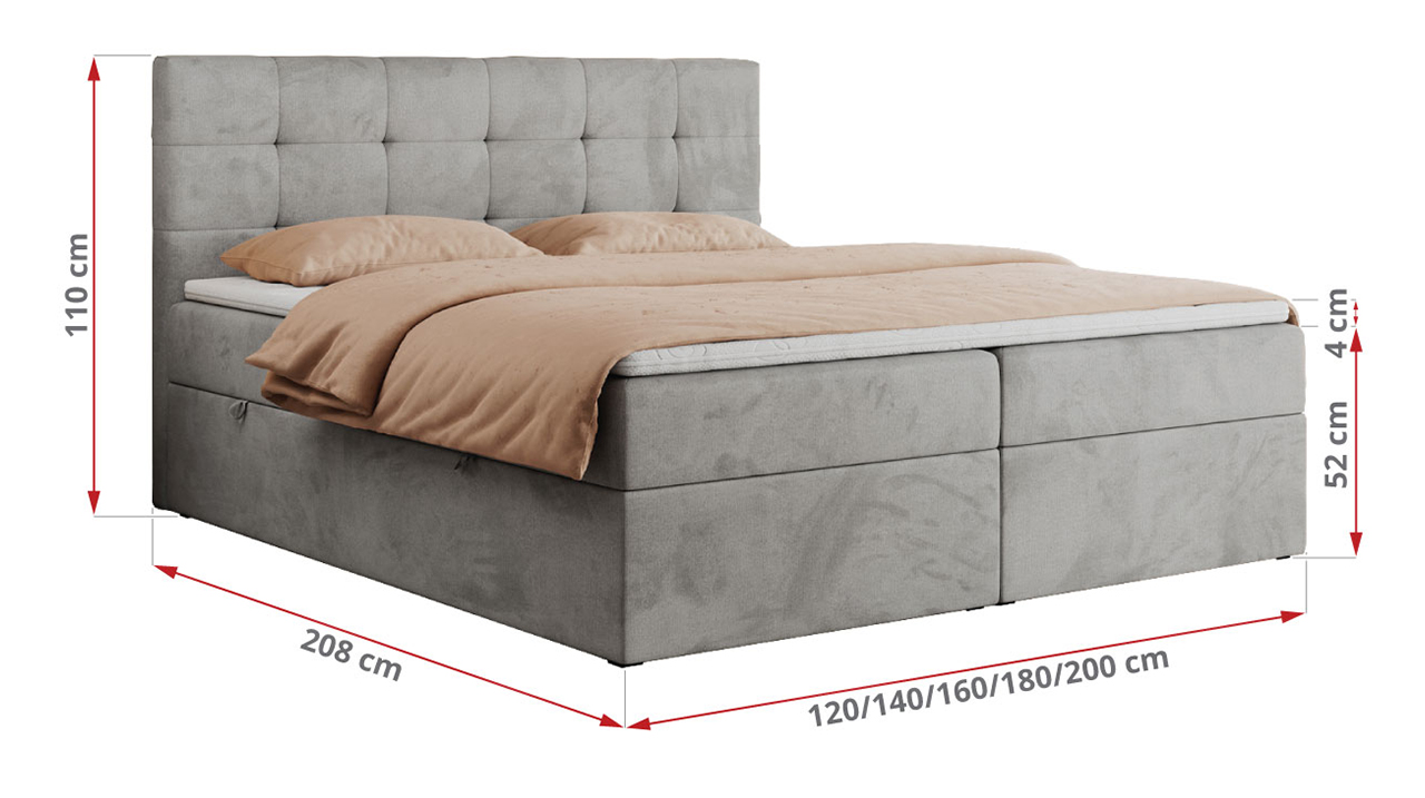 wymiary łóżka CENTO