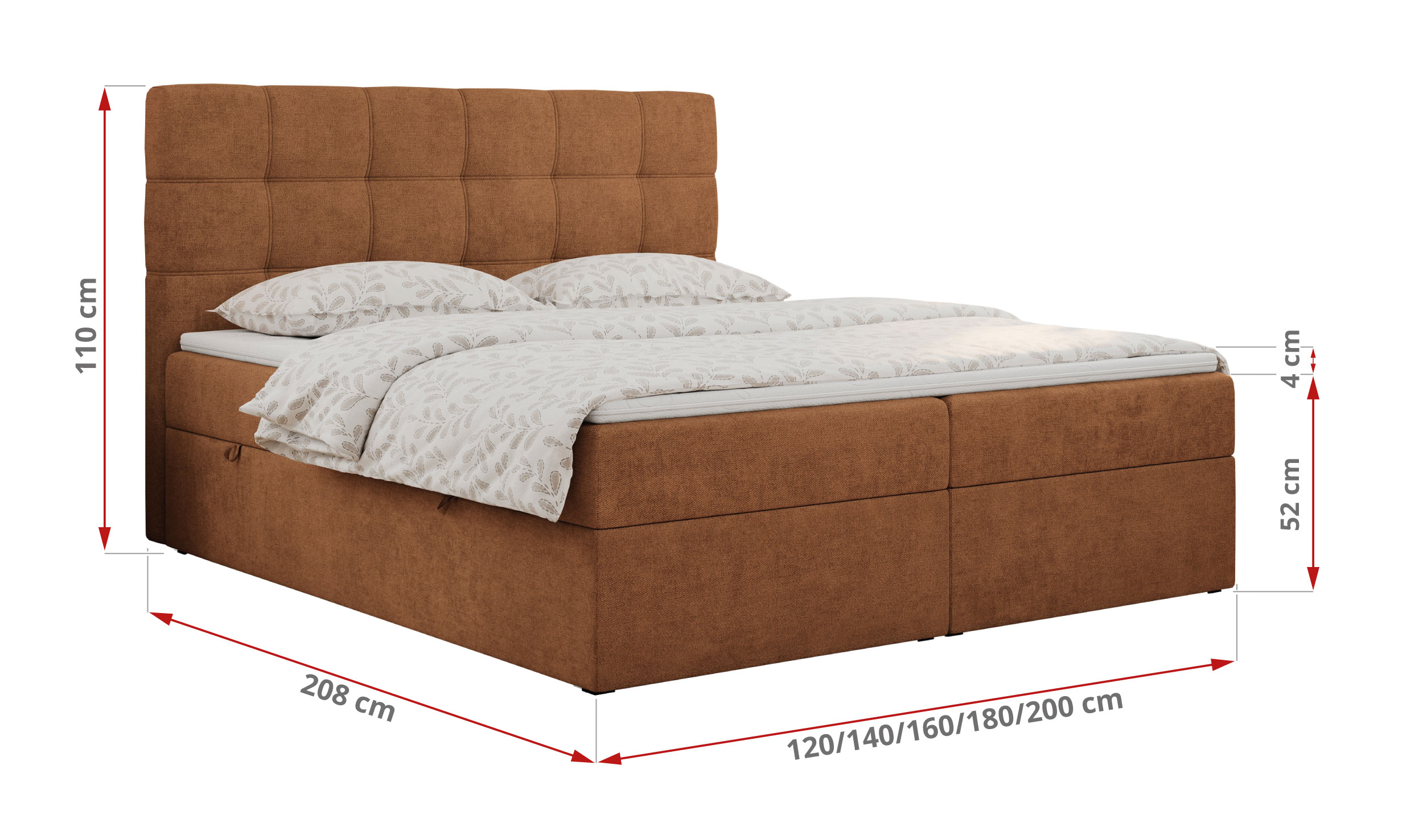 wymiary łóżka Erni