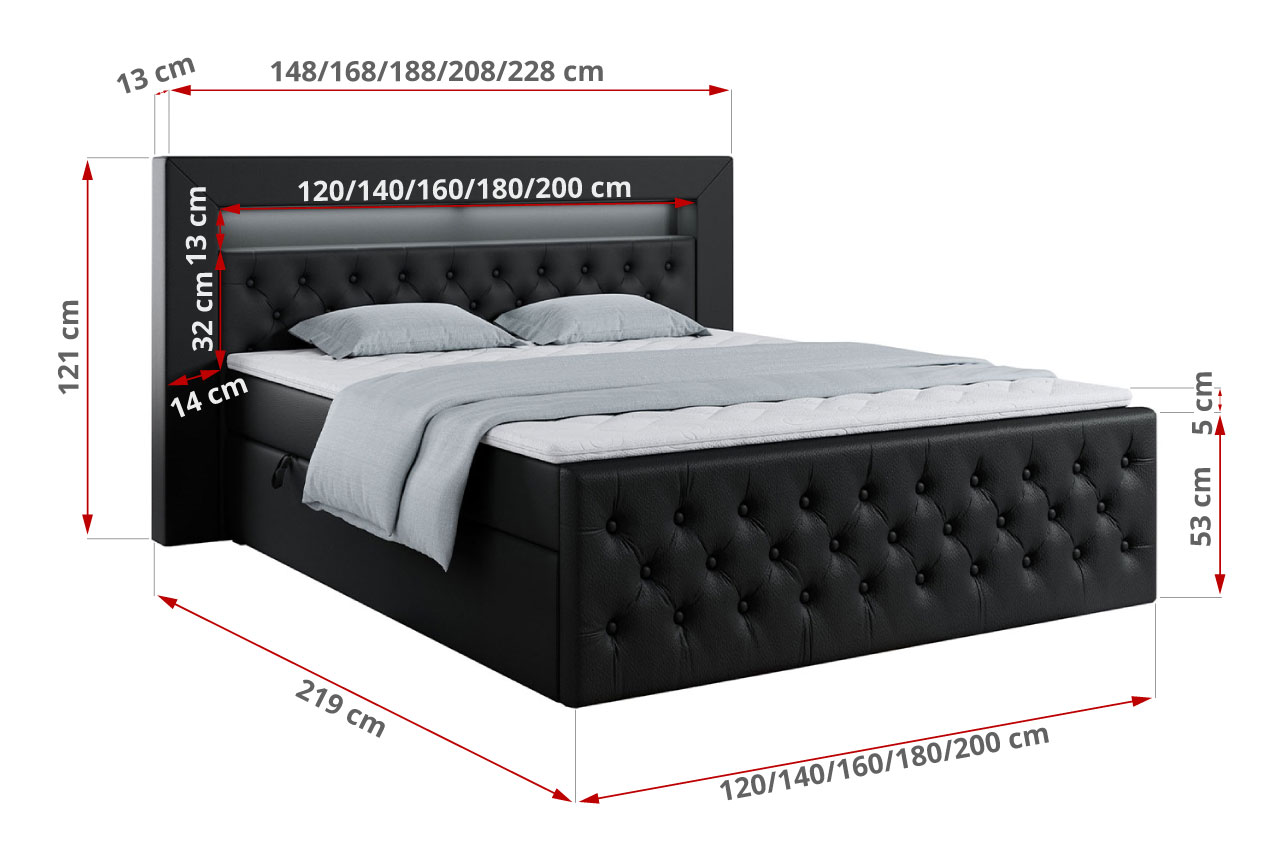 wymiary łóżka gold 9