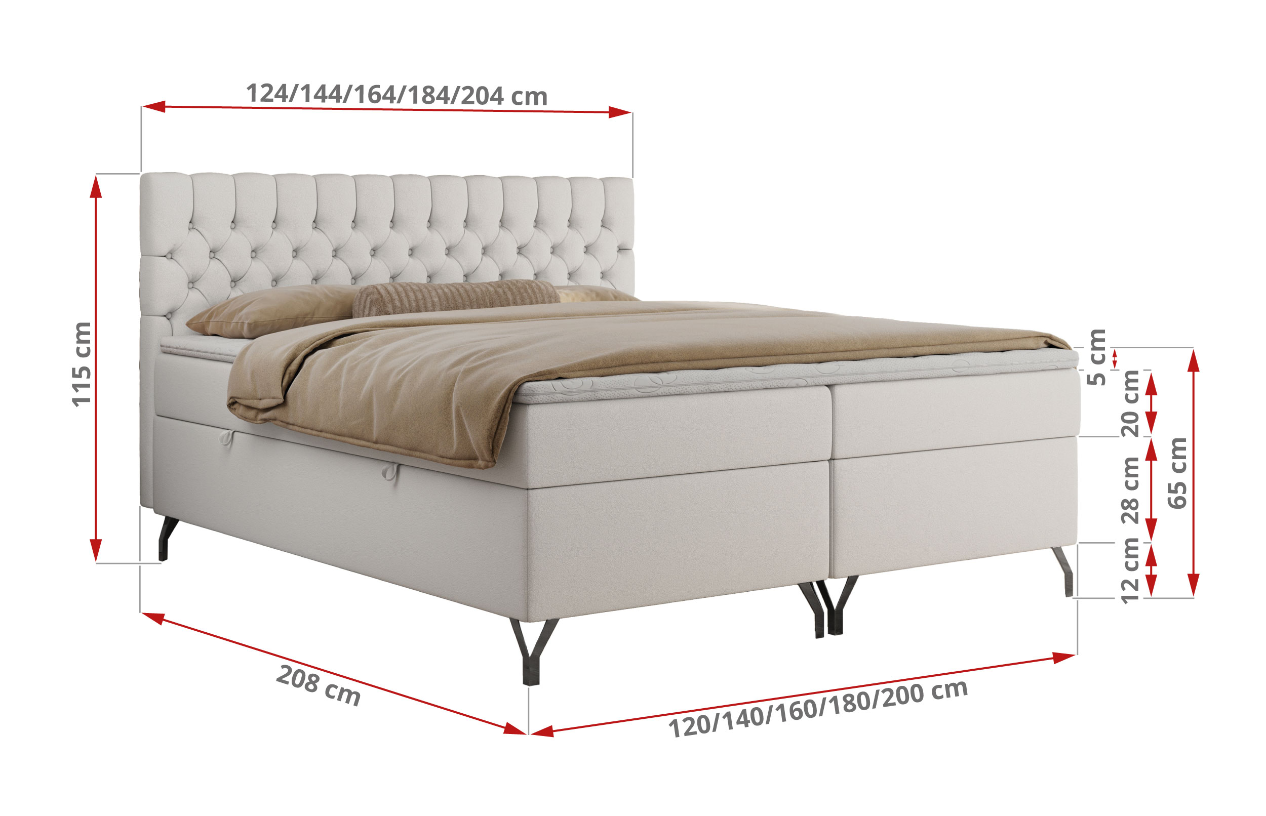 wymiary łóżka Grimaldi