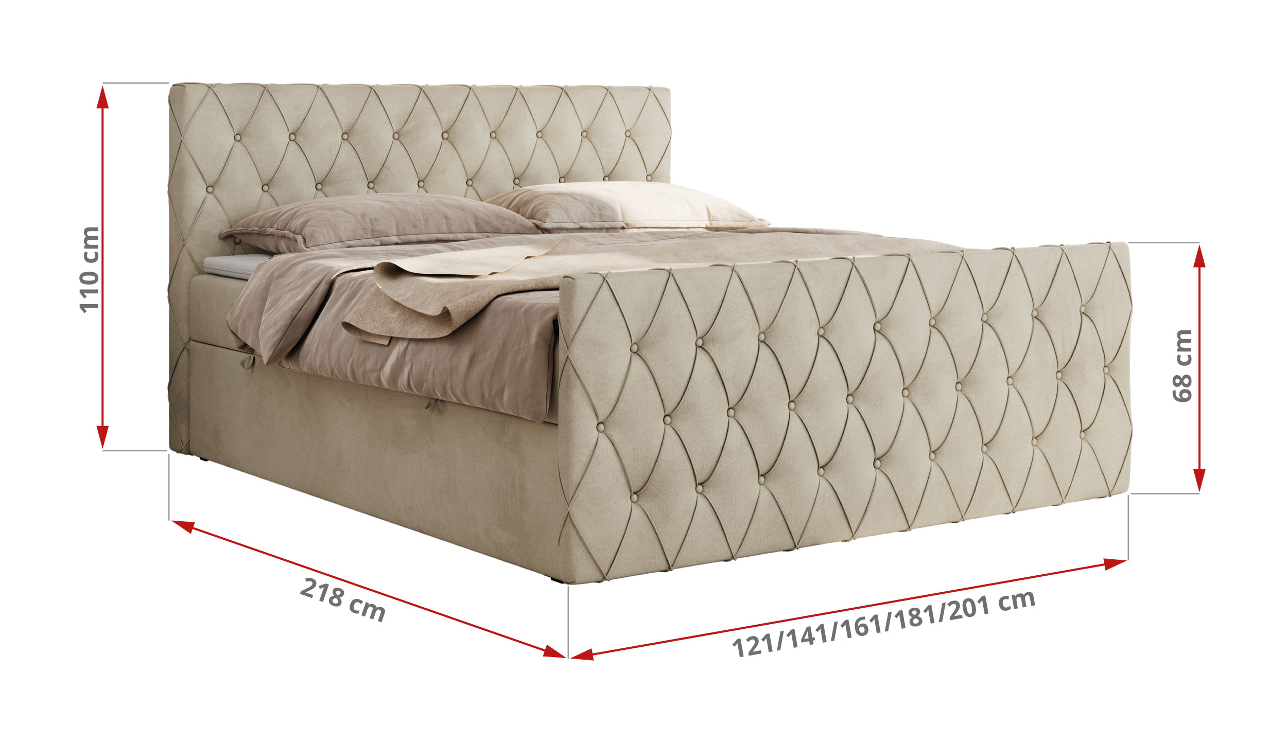 Łóżko kontynentalne MIREN DUO 200x200 - Monolith 02 - beżowy - OUTLET - 47_1