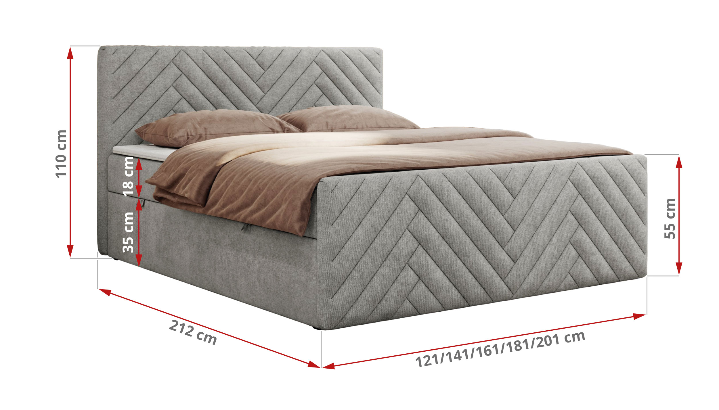 Łóżko kontynentalne PARIS DUO 180x200 - Matana 01 - jasny szary - OUTLETU - 47_1