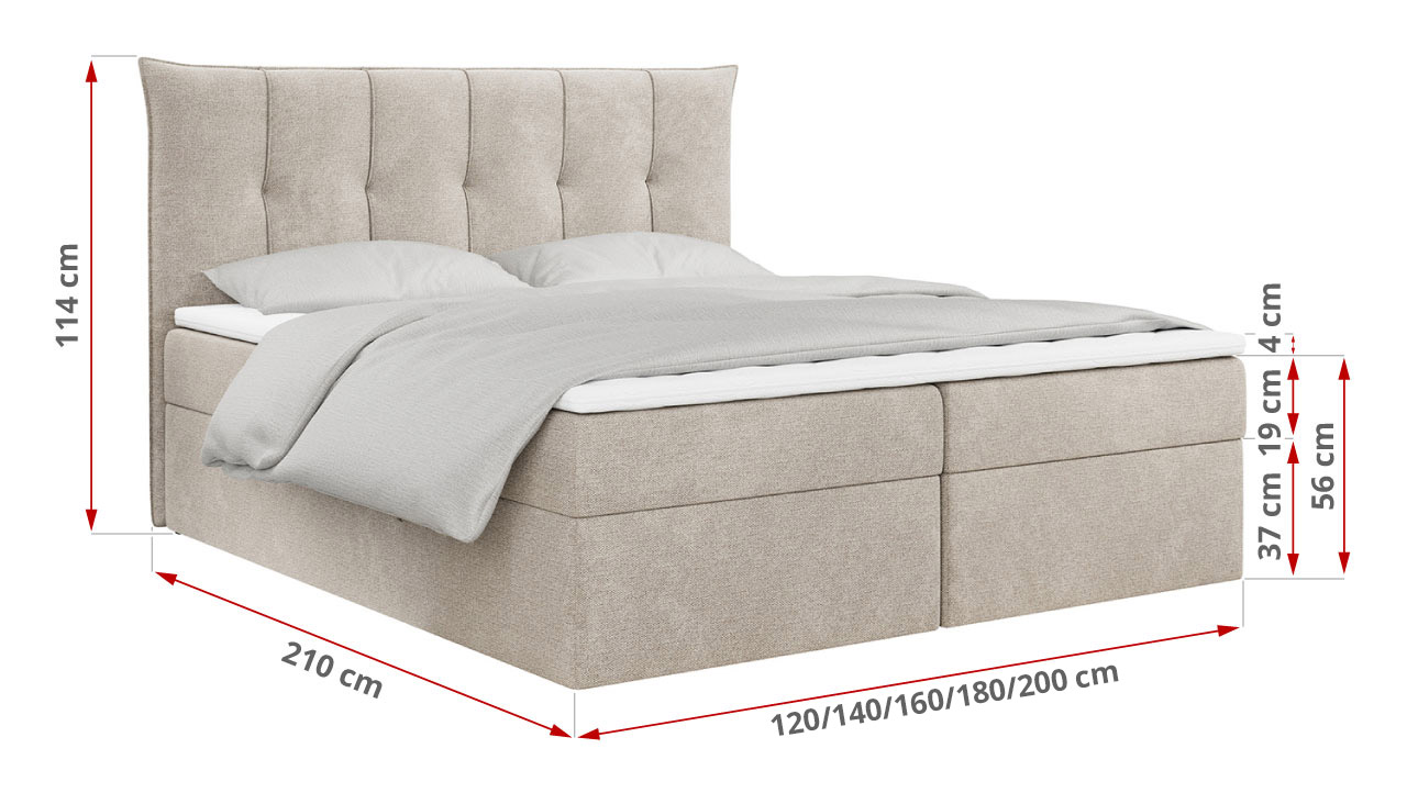 wymiary łóżka PREMIUM 10