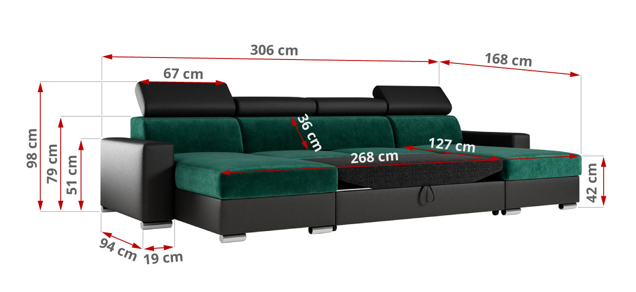 wymiary narożnika FOX