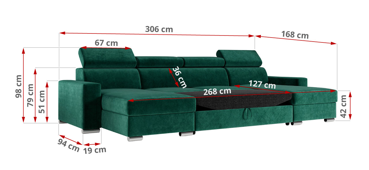 wymiary narożnika FOX