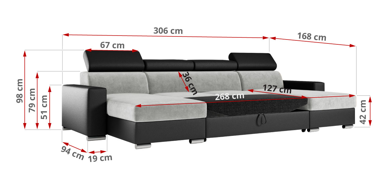 wymiary narożnika FOX