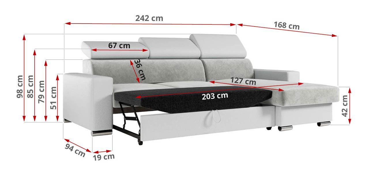 wymiary narożnika fox