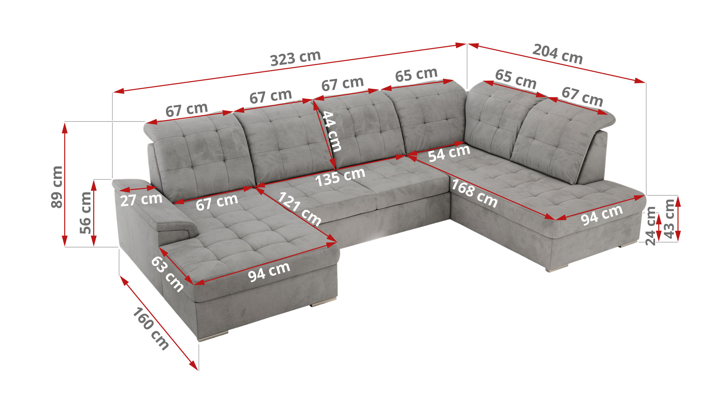 Narożnik MADRITO U - Monolith 84 - jasny szary - OUTETLU - 42_1