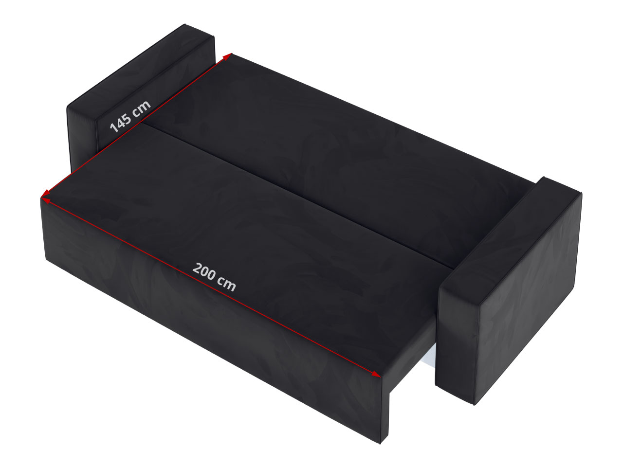 Mała sofa rozkładana wolnostojąca z funkcją spania i pojemnikiem, sprężyny premium bonell - KLARA grafitowa - OUTLET - 33_2