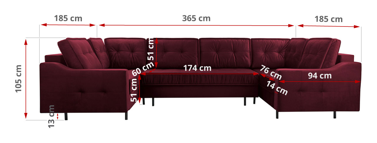 narożnik wymiary do pokoju