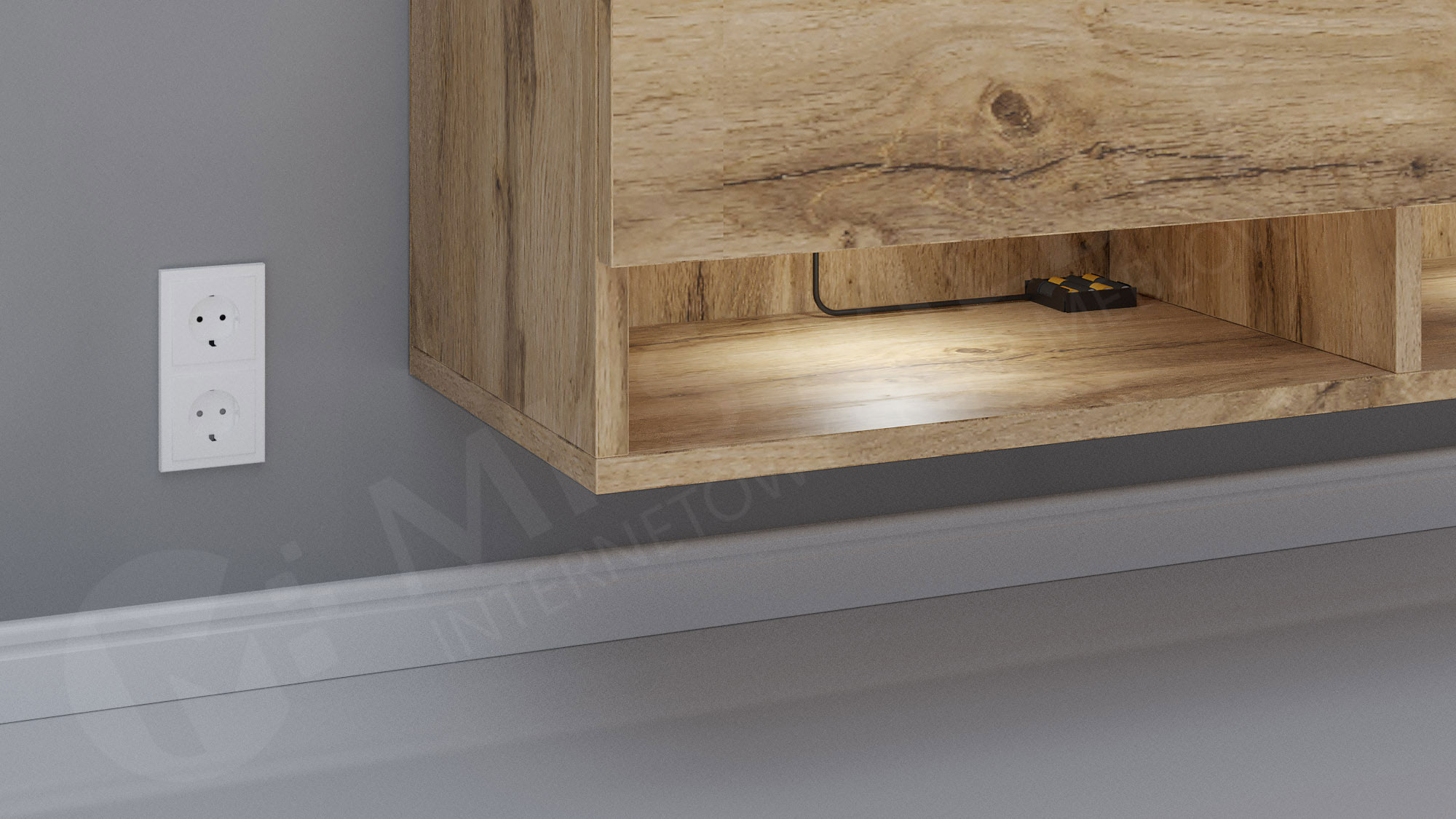 Szafka RTV pod telewizor 120 cm - LOWBOARD PILAR w kolorze BETON - 51_1