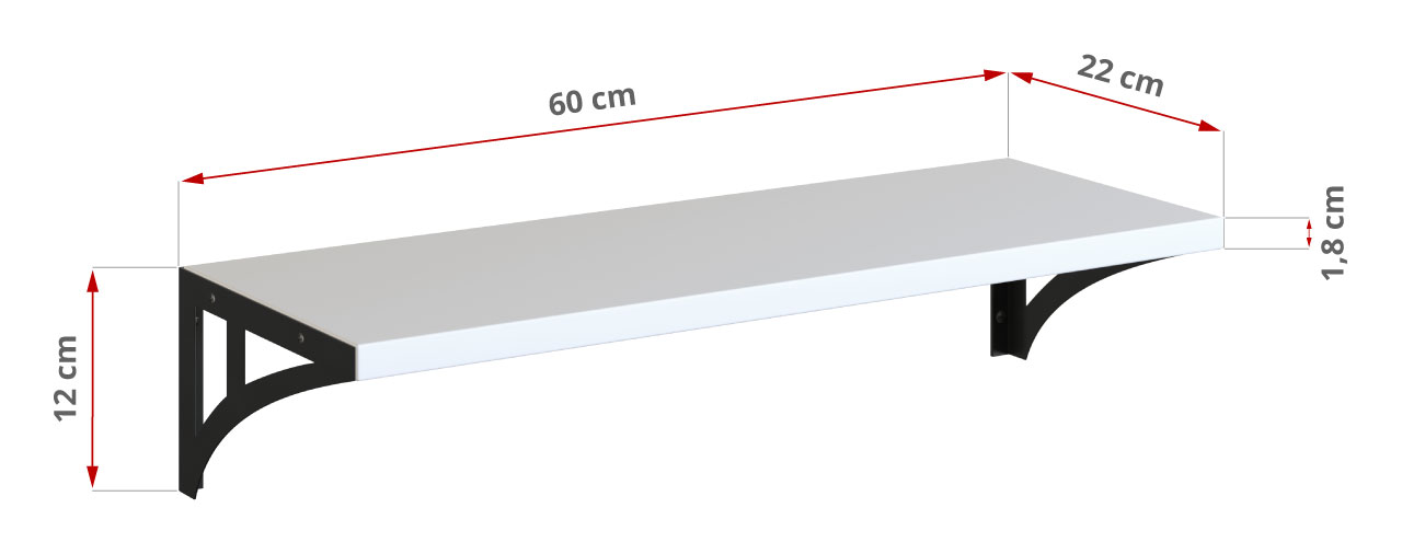 Półka wisząca na książki JULIA biała 60 cm - 52_2