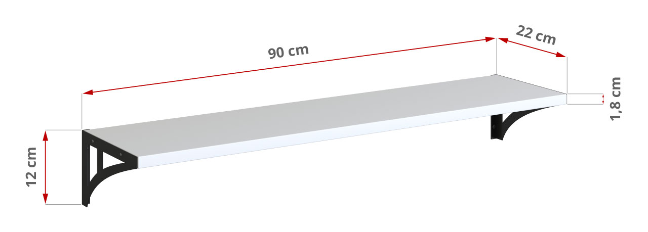 Półka wisząca na książki JULIA biała 90 cm - 52_2