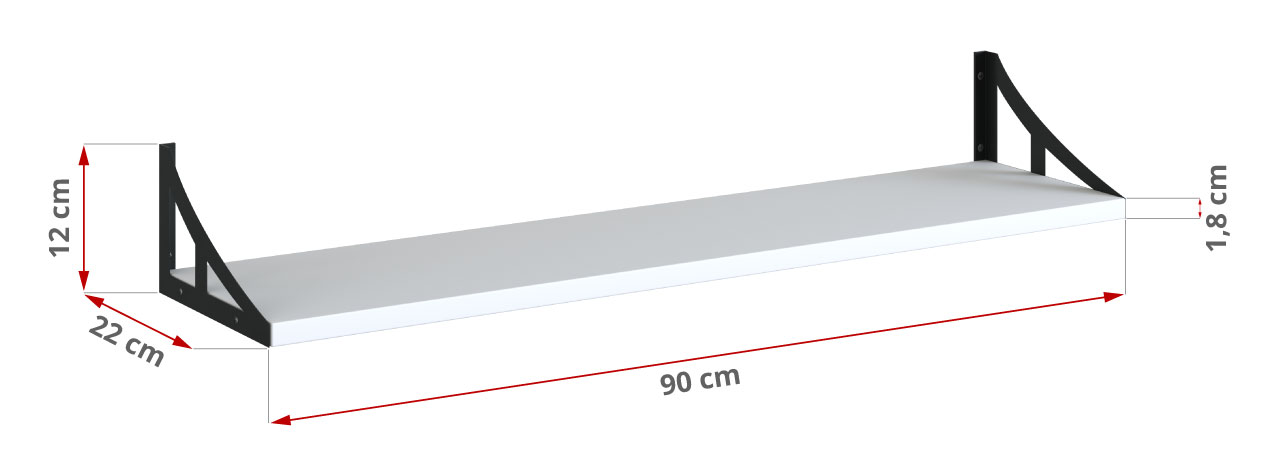 Półka wisząca na książki JULIA biała 90 cm - 52_1