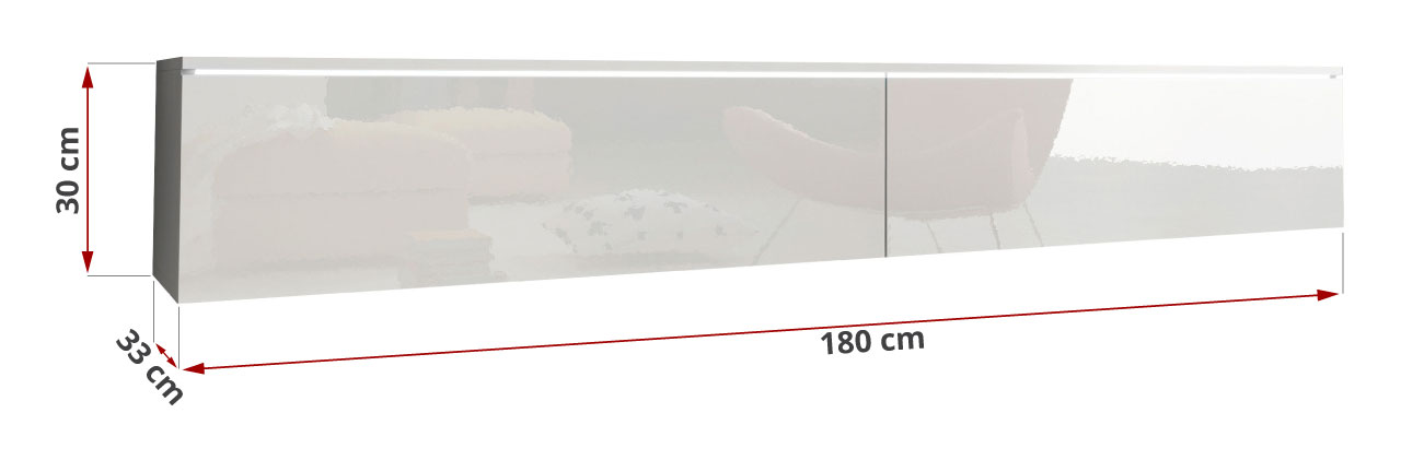 Szafka RTV 180 cm do salonu - LOWBOARD DON 180 biała - 50_1