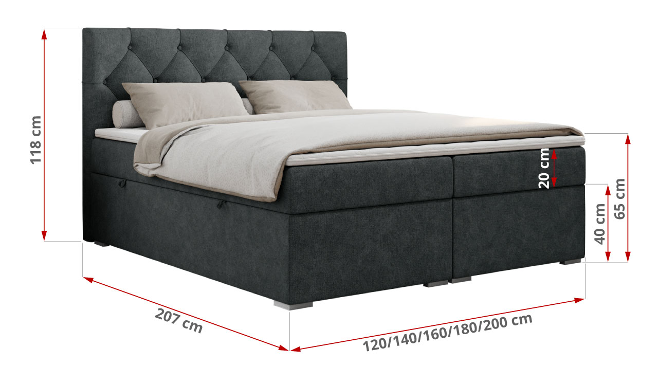 wymiary łóżka Alda