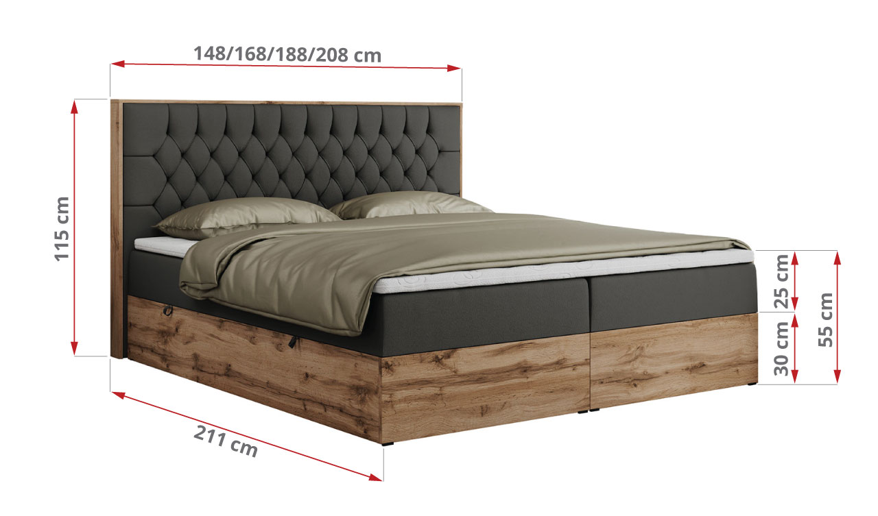 wymiary łóżka Amore