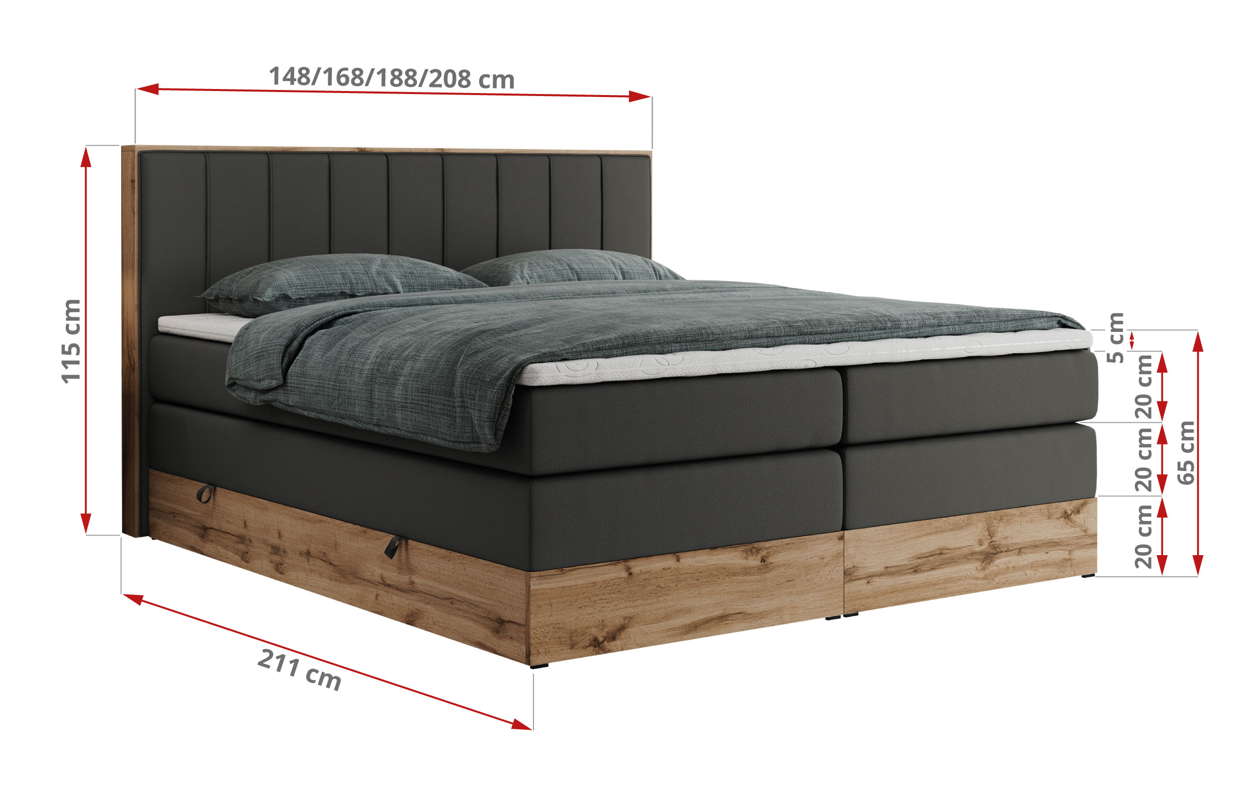 wymiary łóżka Bellissimo King