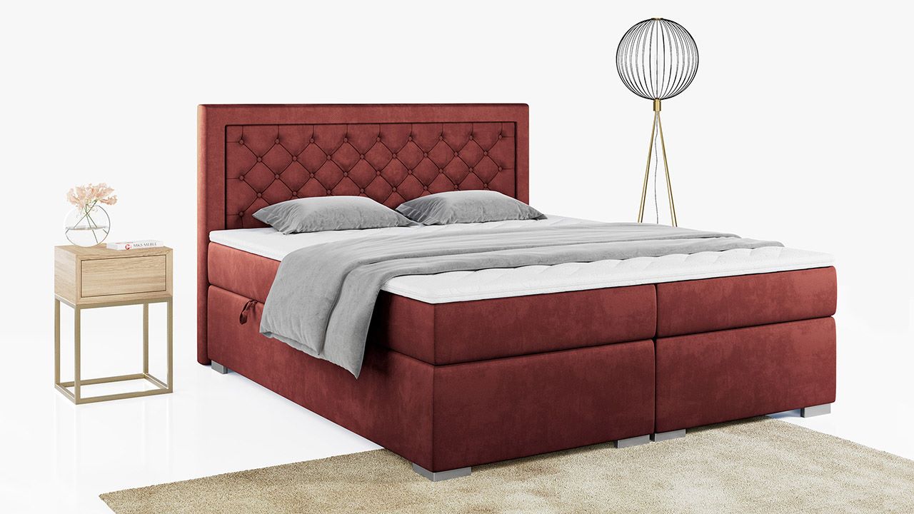 łóżko kontynentalne Jasir czerwone