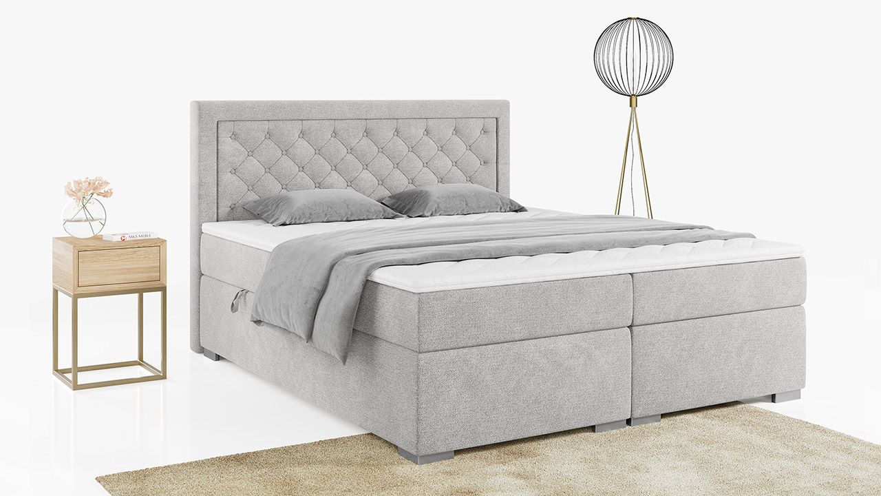 łóżko kontynentalne Jasir szare