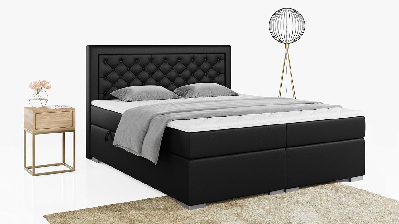 łóżko Jasir czarna ecoskóra