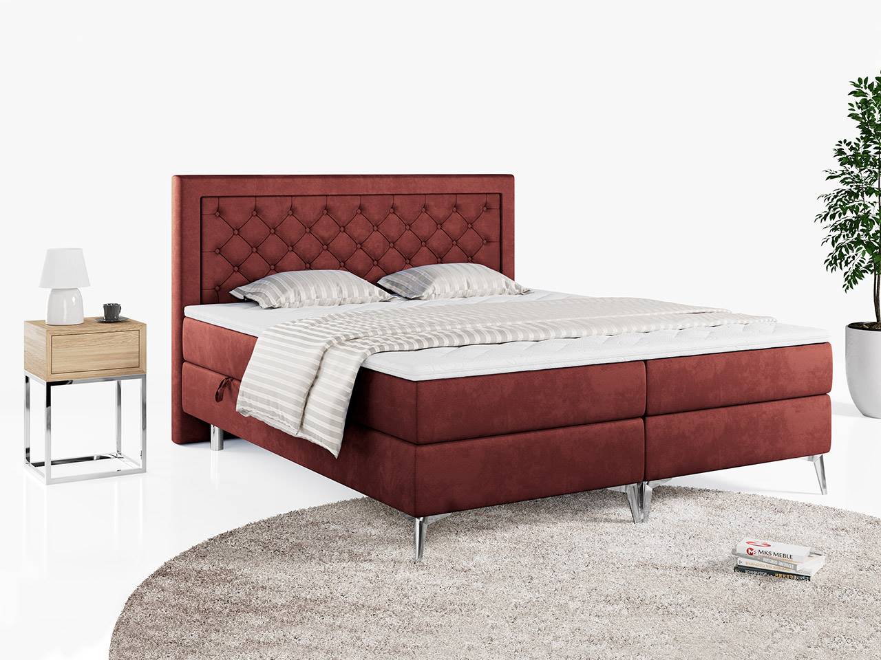 łóżko kontynentalne Macan czerwone