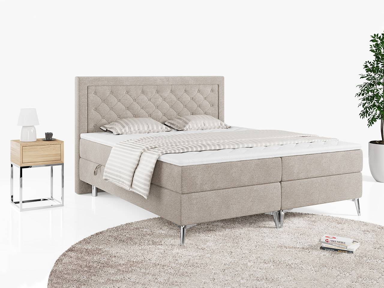 łóżko kontynentalne Macan beżowe