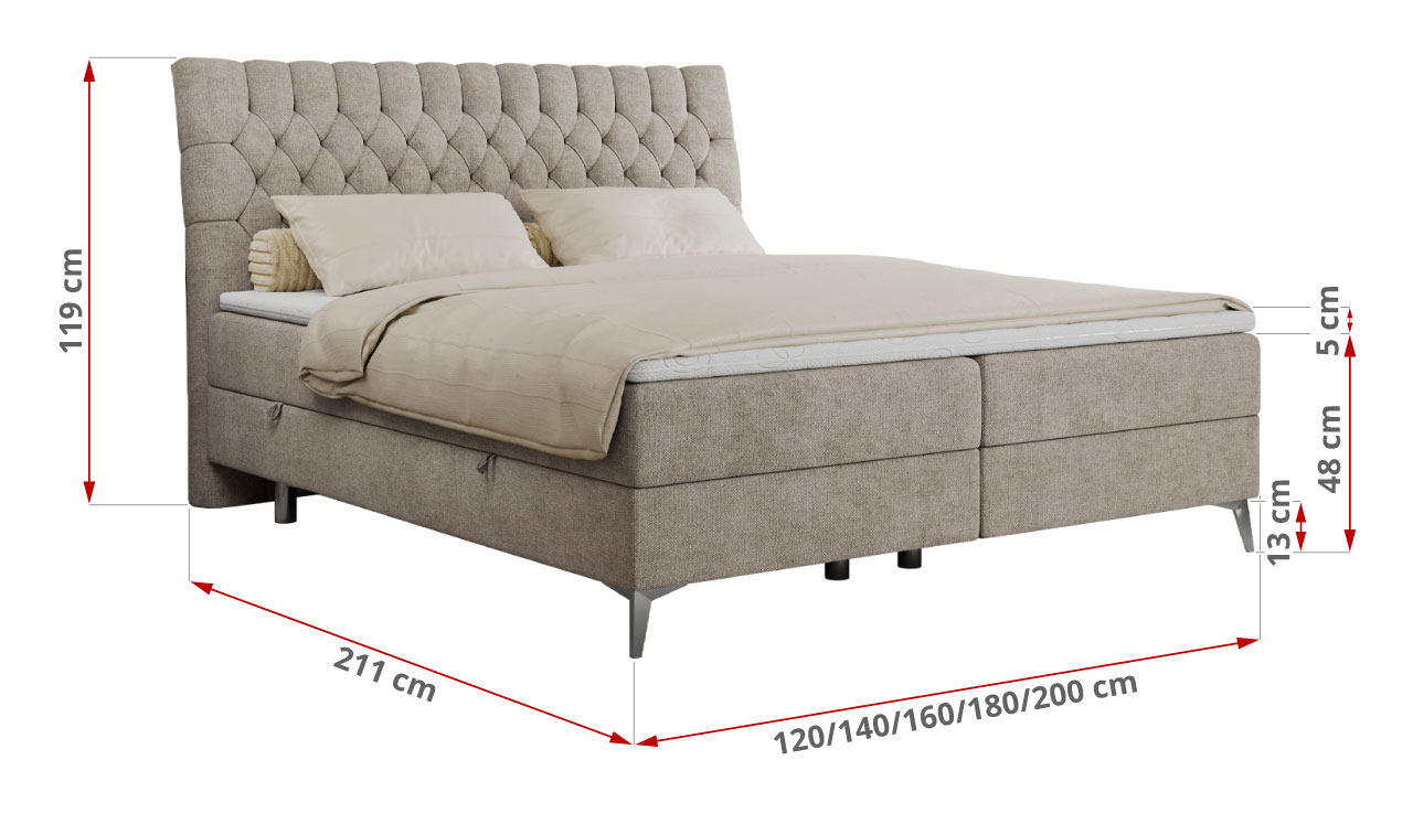 wymiary łóżka Milen