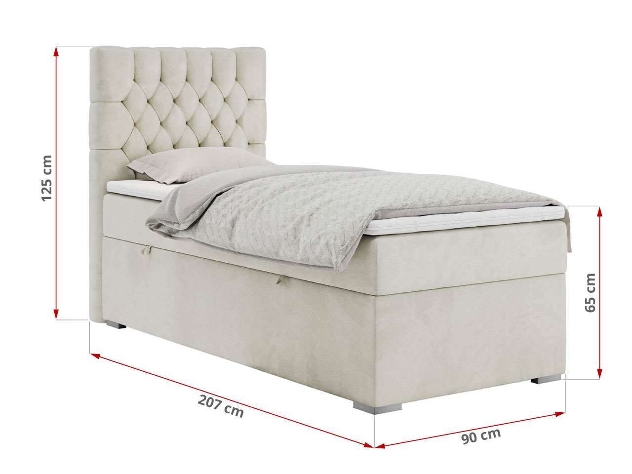 Łóżko kontynentalne PERA 90x200 - Monolith 02 - beżowy - OUTLET - 47_1