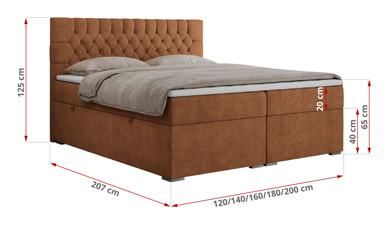 wymiary łóżka Pera