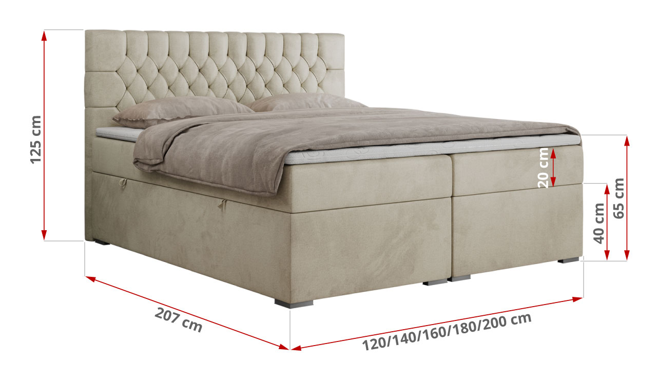 wymiary łóżka Pera