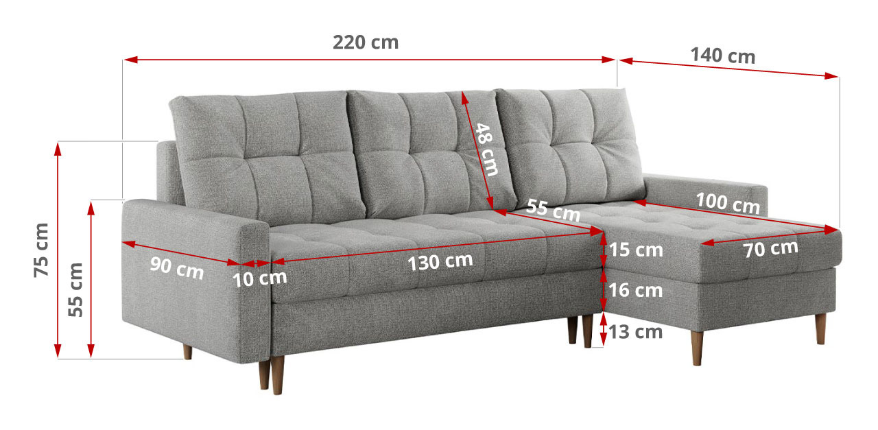 narożnik COLIN - wymiary