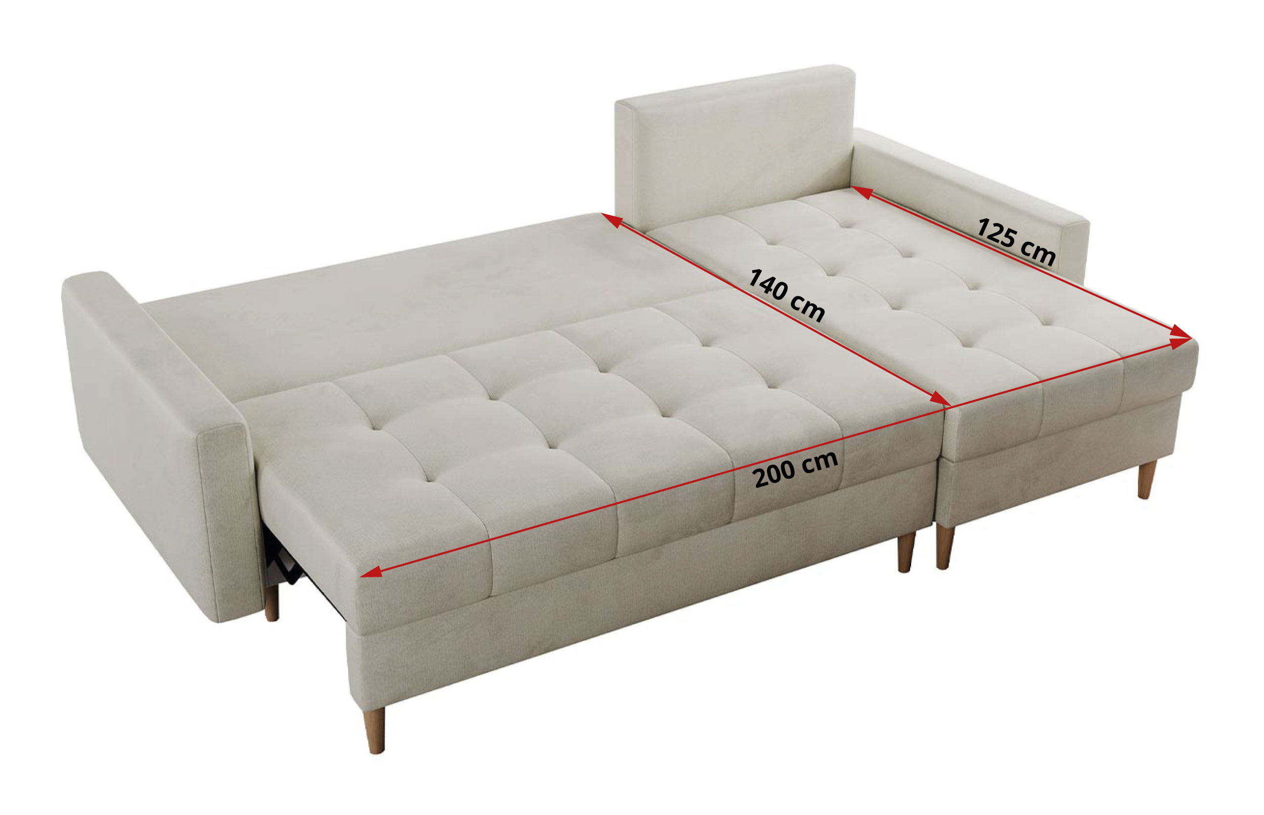 wymiary funkcji spania - colin