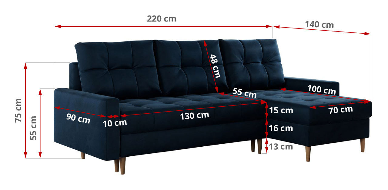 narożnik COLIN - wymiary