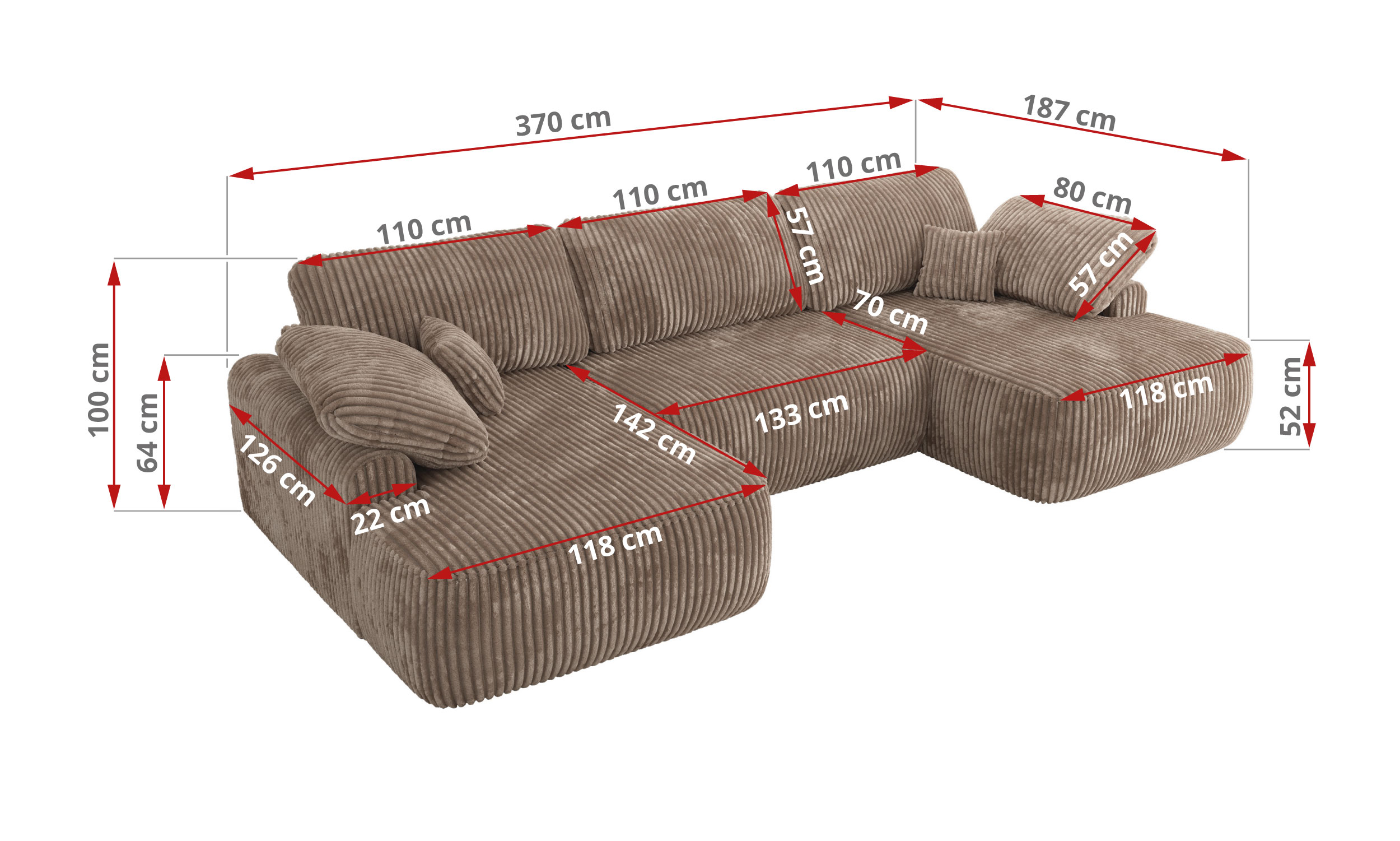 Narożnik CUBO U - Tilia 17 - brązowy - OUTLETU - 42_1