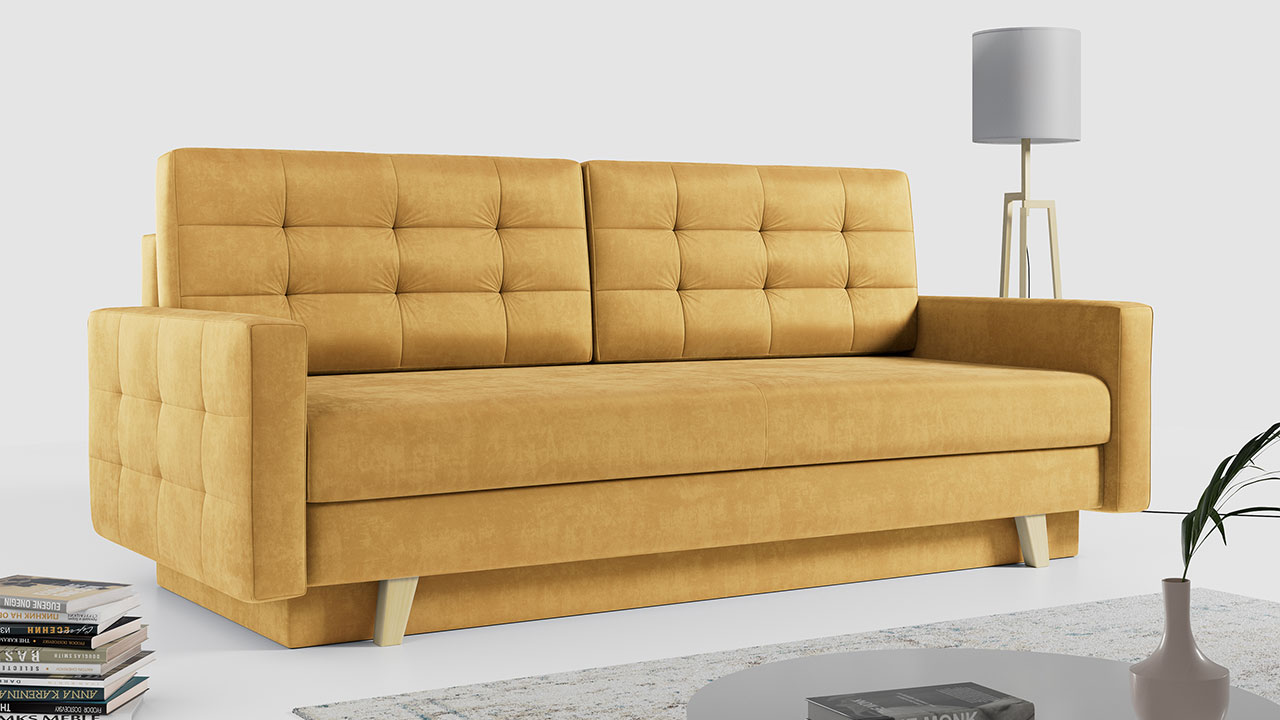 sofa skandynawska ITALIA - żółta