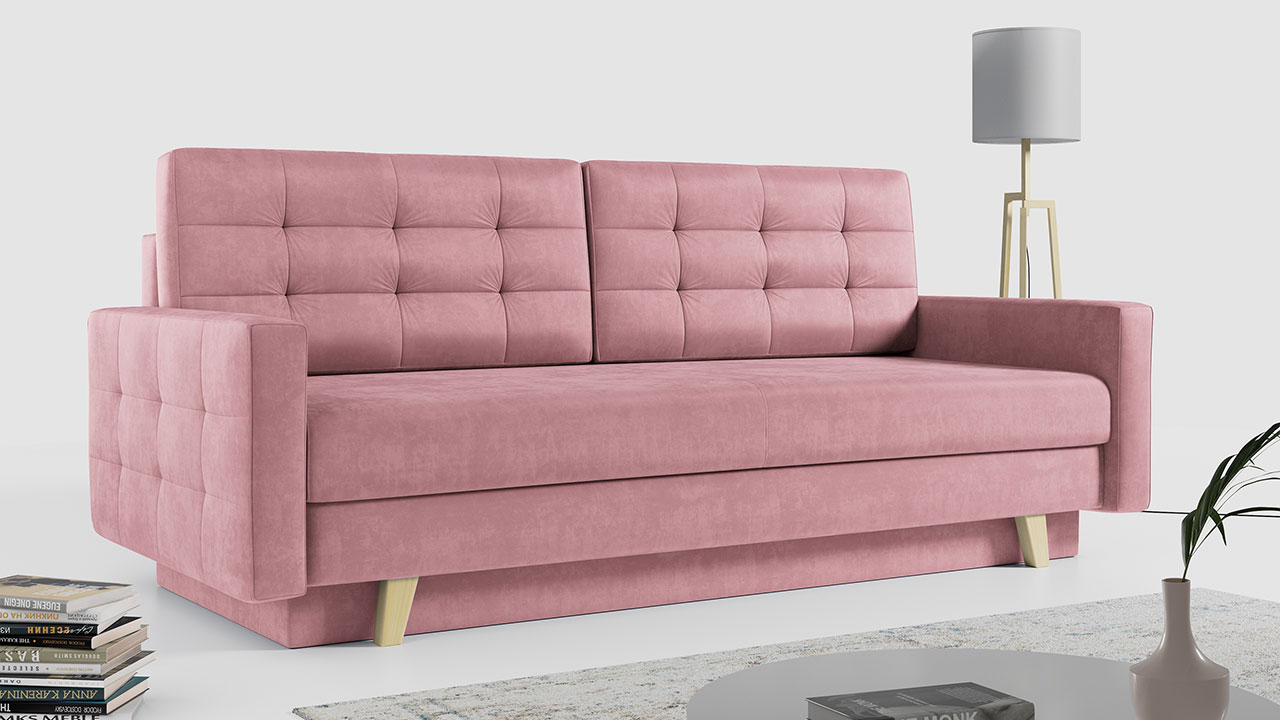 sofa italia - różowa