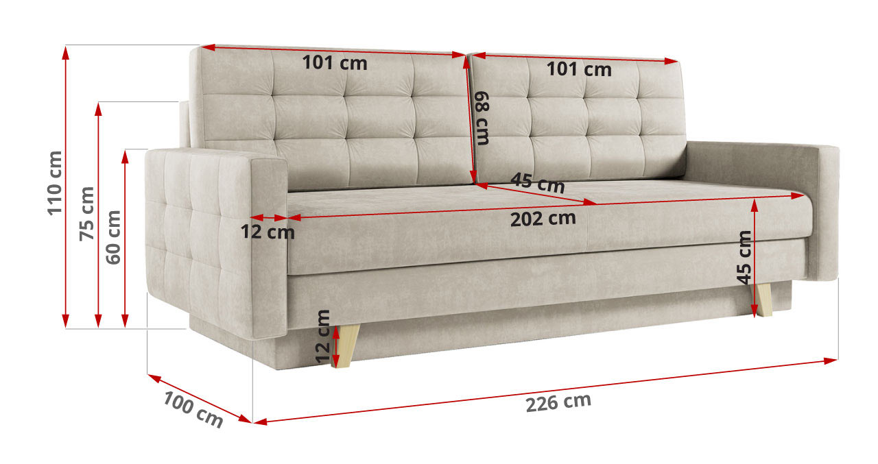 beżowa sofa skandynawska do salonu