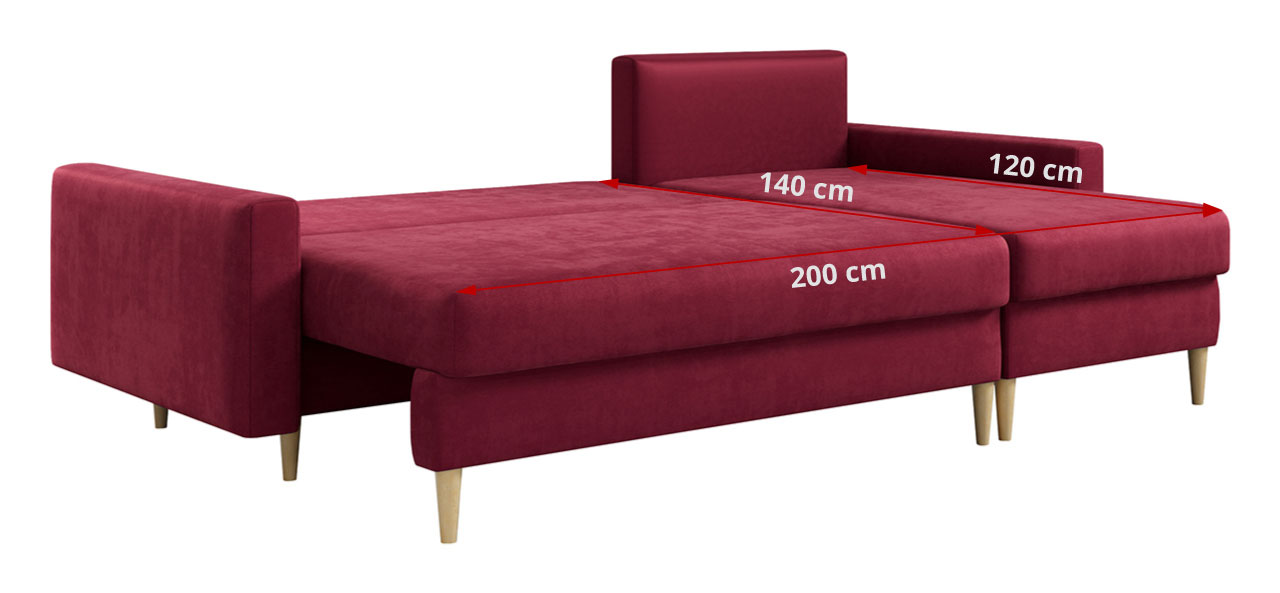 powierzchnia spania narożnika Lang