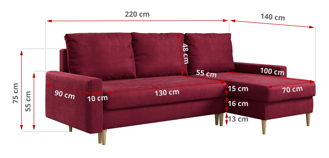 narożnik Lang wymiary