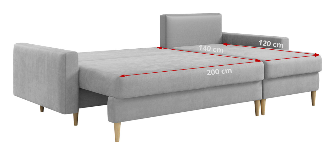 powierzchnia spania narożnika Lang