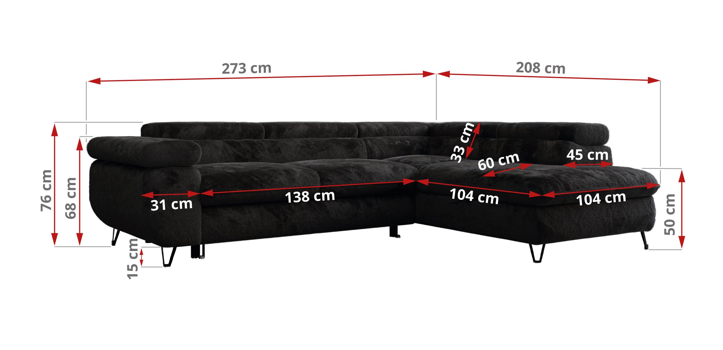 Narożnik PETER L - Lapit 19 - czarny - OUTLETU - 42_1